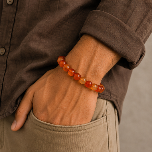 Natural Carnelian Bracelet for Energy & Motivation