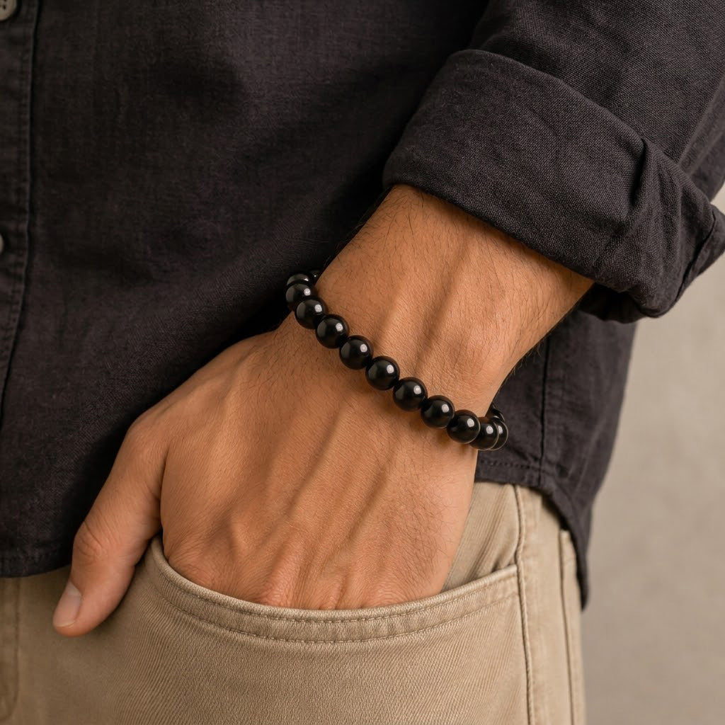 Natural Black Tourmaline Bracelet for Protection