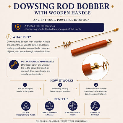 Dowsing Rod Bobber – Dimensions: 17 inch rod, 5 inch handle, 19 inch overall