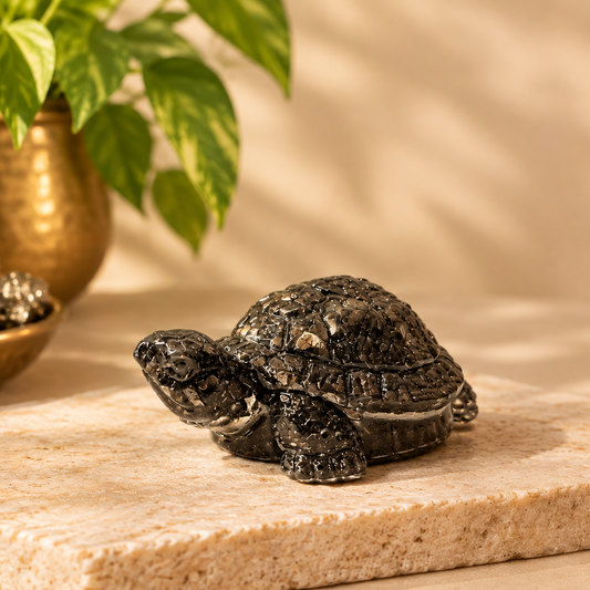 Pyrite Tortoise (Kachua) Figurine – Wealth & Longevity