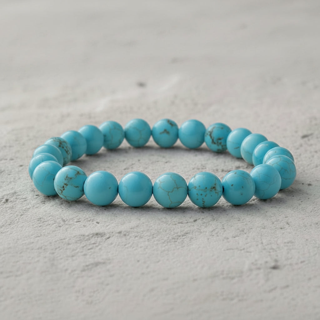 Natural Turquoise Crystal Bracelet for Healing & Luck
